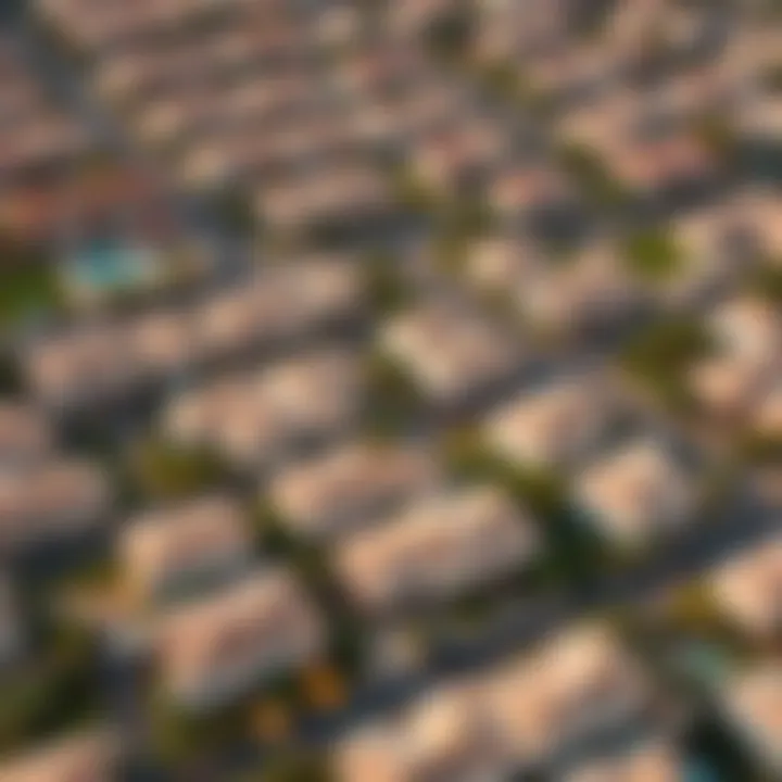 Aerial view of a vibrant Dubai community