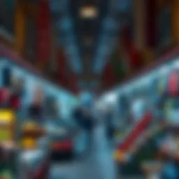 Vibrant market scene in Deira showcasing traditional shops