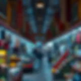 The Heart of Deira's Traditional Markets Vibrant market scene in Deira showcasing traditional shops