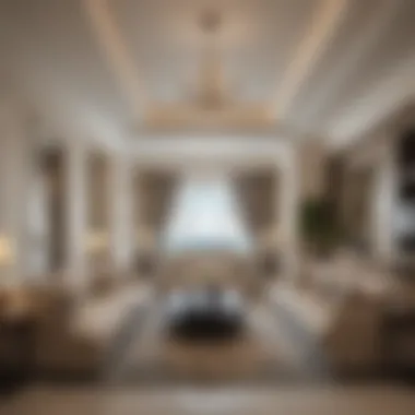 Upscale Interiors of The Ritz Carlton Residences Luxurious living area inside The Ritz Carlton Residences, depicting upscale interiors