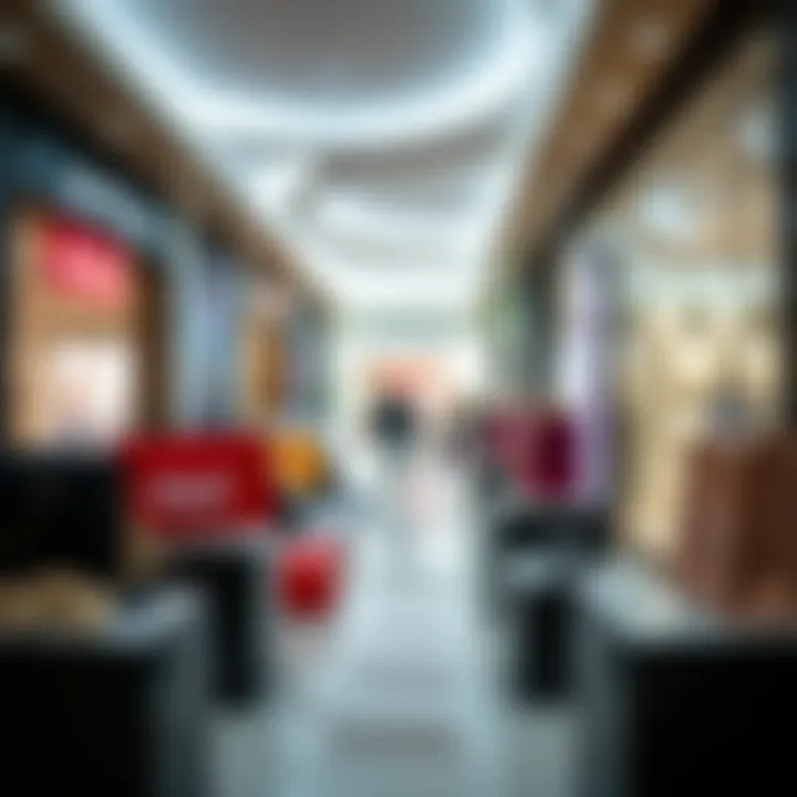 Discounted Luxury Goods at Dubai Outlet A close-up display of discounted luxury goods at a Dubai outlet