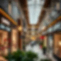 A panoramic view of Dubai's leading outlet shopping center showcasing diverse storefronts