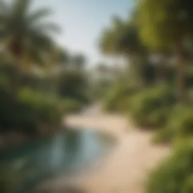 Green Oasis by the Sea Pristine beach with lush greenery nearby