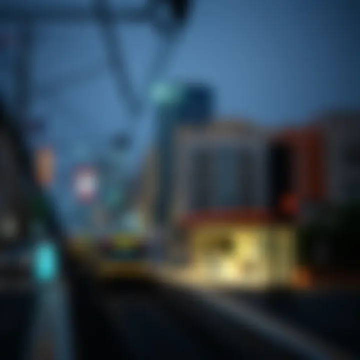 Vibrant neighborhood surrounding a Red Line Metro station