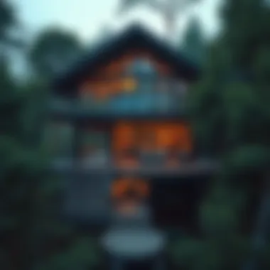 Sustainable Treehouse Retreat A stunning treehouse nestled in a forest, showcasing sustainable architecture