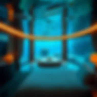 Underwater Hotel Experience An underwater hotel room with panoramic views of marine life