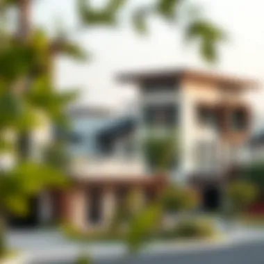 A picturesque residential area in Vartur with lush greenery and contemporary homes