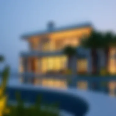 Luxurious Villas on World Island Architectural illustration highlighting the luxurious villas on the World Island