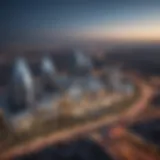 A stunning view of Festival City Center showcasing its modern architecture