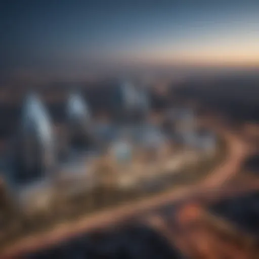 A stunning view of Festival City Center showcasing its modern architecture