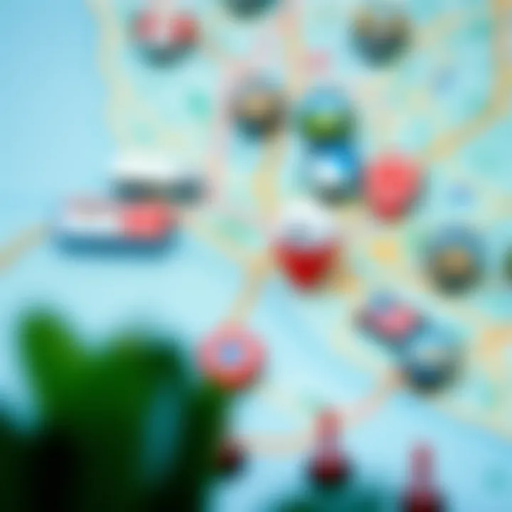 A map highlighting proximity to attractions