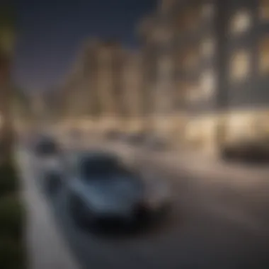 Residential area with designated free parking spaces