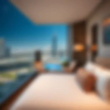 Cozy furnished studio balcony with city view