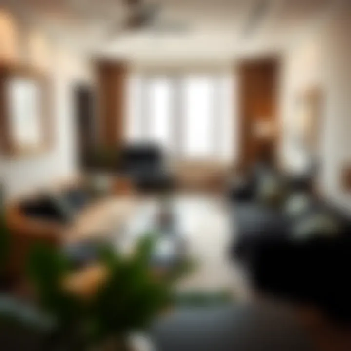 Comfortable Living Space in Dubai Studio Cozy living area of a furnished studio highlighting comfort and convenience