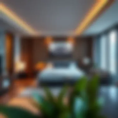 Stylish furnished studio interior showcasing modern design and comfort