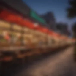 Panoramic view of Garhoud's vibrant restaurant district