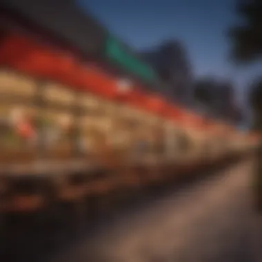 A Vibrant Culinary District Panoramic view of Garhoud's vibrant restaurant district