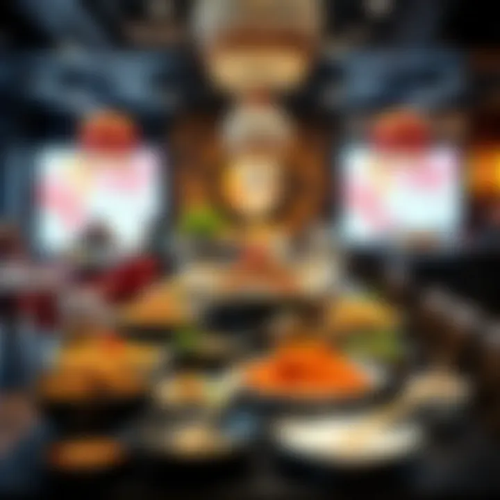 Culinary Diversity Showcase An elaborate display of diverse dishes representing various cuisines