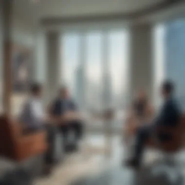 Corporate Culture in Dubai Business meeting in a high-rise office