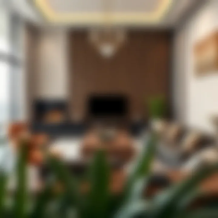 Luxurious living room showcasing contemporary decor in Dubai