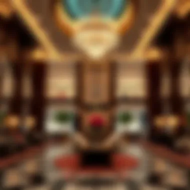 Opulent Hospitality: A Luxurious Hotel Lobby in Dubai Luxurious hotel lobby with opulent decor and lighting