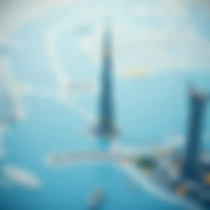 Map highlighting the location of Iris Bay Tower in Dubai