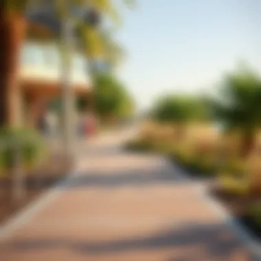 Accessibility pathways designed for ease of movement within Jaddaf Waterfront Park