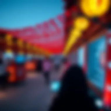 Cultural event taking place at Jaddaf Waterfront Park with vibrant decorations