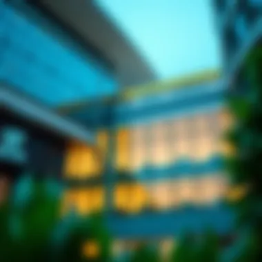 An architectural detail of the Karama Centre reflecting its unique design