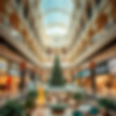 Interior shot highlighting the architectural grandeur of the shopping spaces