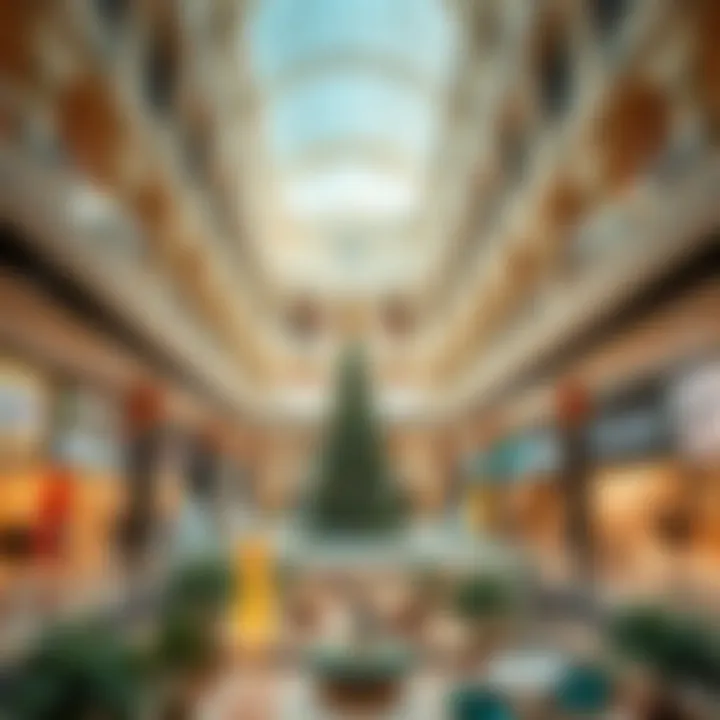 Interior shot highlighting the architectural grandeur of the shopping spaces