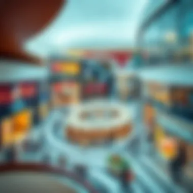 Diverse retail options showcasing luxury brands and unique stores