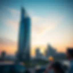 Stunning view of Latifa Tower at sunset