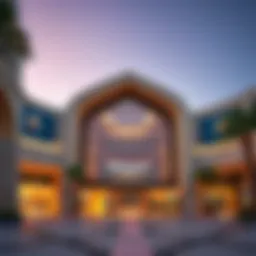Stunning view of Mazyad Mall's entrance showcasing its architectural design