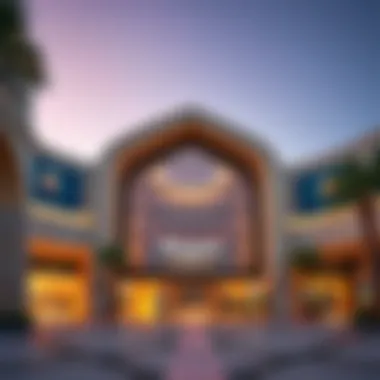 Stunning view of Mazyad Mall's entrance showcasing its architectural design