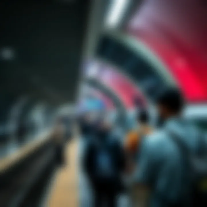 Crowd waiting at Dubai Metro platform
