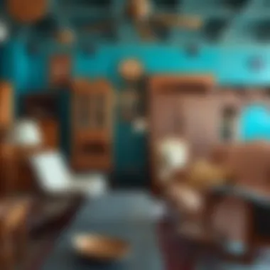 A close-up of unique vintage furniture pieces reflecting Dubai's cultural heritage