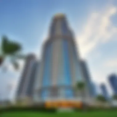 Architectural Marvel of Najma Tower B Stunning exterior view of Najma Tower B showcasing its unique architectural design