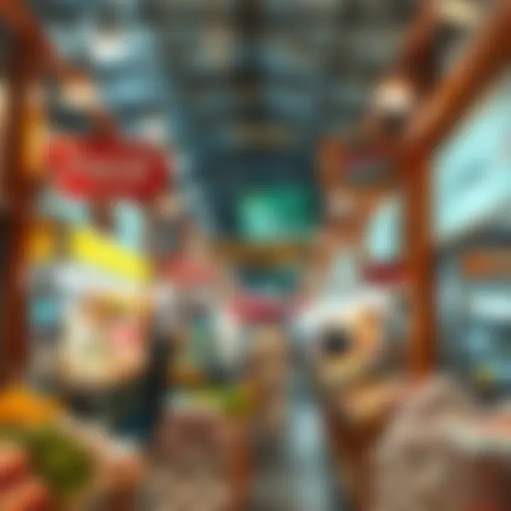 An overview of a bustling marketplace in Dubai