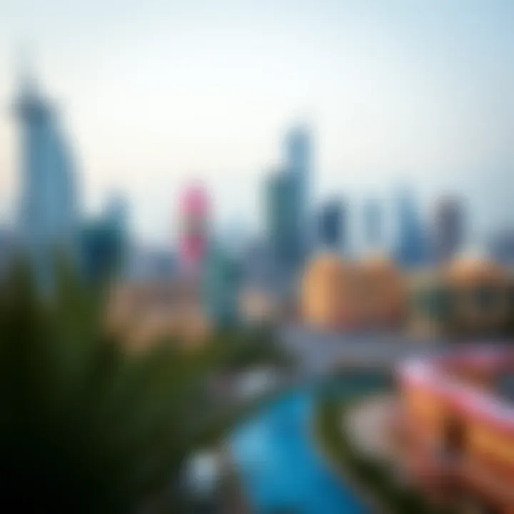 Vibrant Skyline of International City Vibrant skyline of International City showcasing various architectural styles