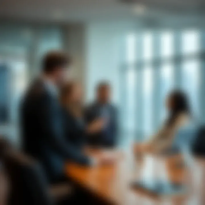 Strategic Planning: Navigating Acquisition Challenges in Dubai A group of professionals discussing business strategies in an office setting