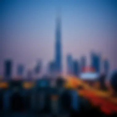 Dubai's Iconic Skyline Iconic Dubai skyline featuring Burj Khalifa and other landmarks