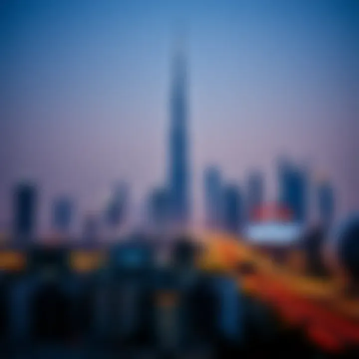 Dubai's Iconic Skyline Iconic Dubai skyline featuring Burj Khalifa and other landmarks