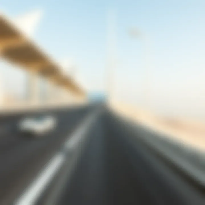 The Highway to Dubai Modern highway connecting Fujairah to Dubai with cars in motion