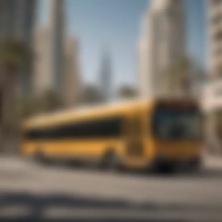 An illustration of a public transportation bus in Dubai