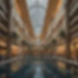 A panoramic view of Dubai Mall showcasing its architectural beauty