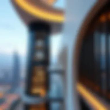 Innovative architectural elements of Opus Tower captured in detail