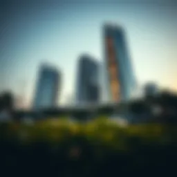 Stunning exterior view of Opus Tower showcasing its unique architectural design