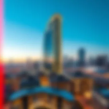 Palladium Building in Dubai's Skyline Panoramic view of Dubai's skyline with the Palladium Building as a focal point