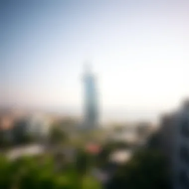 Surrounding landscape featuring the Palm Jumeirah, illustrating the tower's prime location